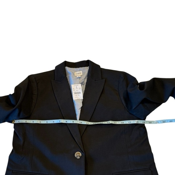 J.Crew Black Cotton‑Blend Two‑Button Blazer BP095 Gold Buttons NWT $198 Career - Picture 8 of 16